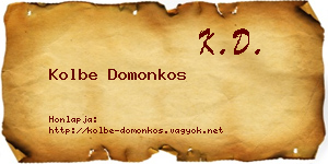 Kolbe Domonkos névjegykártya
